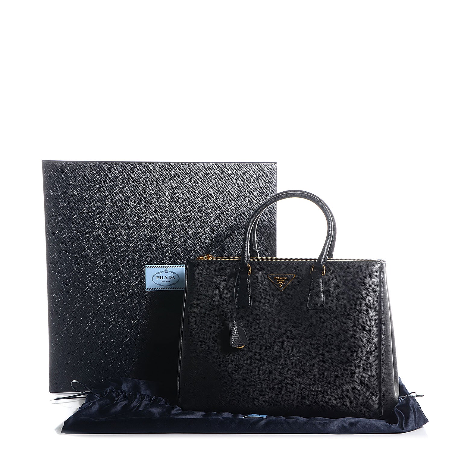 Prada Saffiano Lux Large Double Zip Tote Nero Black 4 of 12