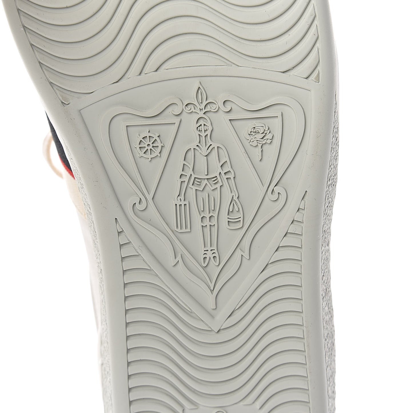 Calfskin Stripe Womens New Ace Sneakers 38 New Mystic White Ecru Red Flame