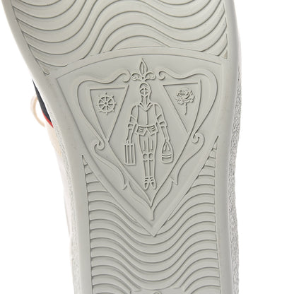 Gucci Calfskin Stripe Womens New Ace Sneakers 38 New Mystic White Ecru Red Flame 8 of 12