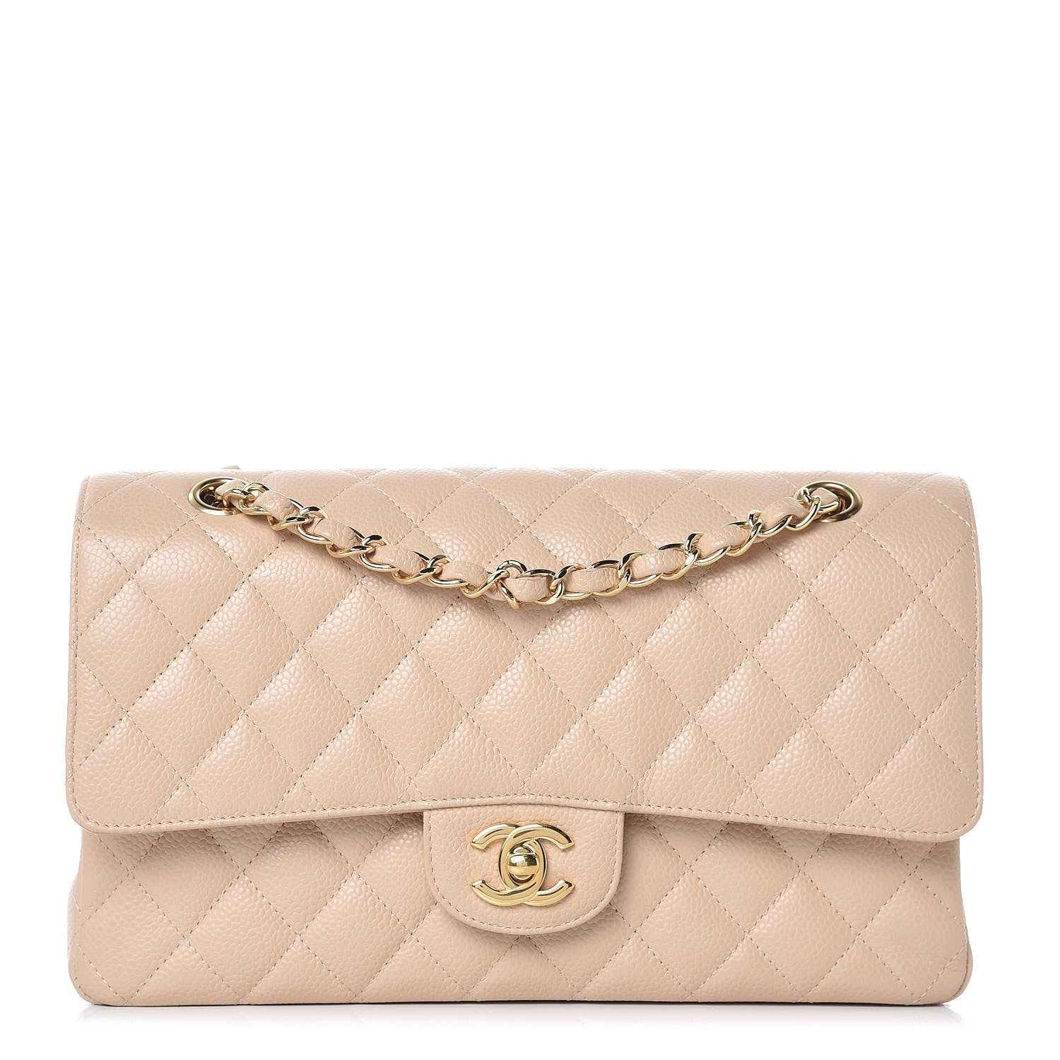 Chanel Caviar Quilted Medium Double Flap Beige Clair 1 of 8