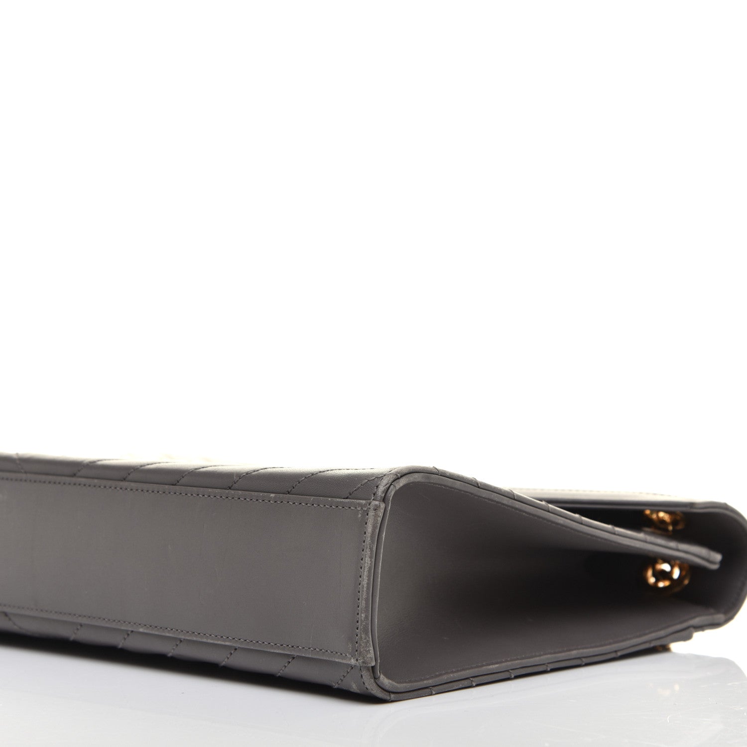 Saint Laurent Grain De Poudre Matelasse Chevron Large Monogram Satchel Earth 8 of 8