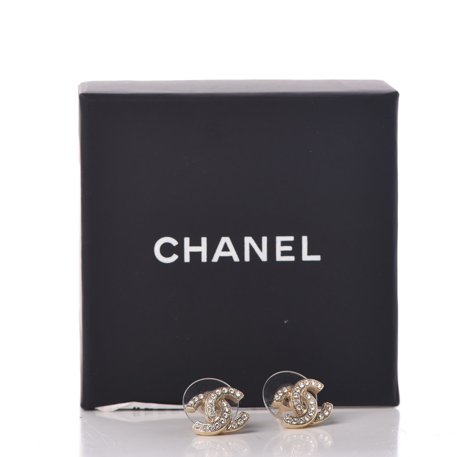 Chanel Crystal Mini CC Earrings Gold 5 of 5