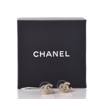 Chanel Crystal Mini CC Earrings Gold 5 of 5