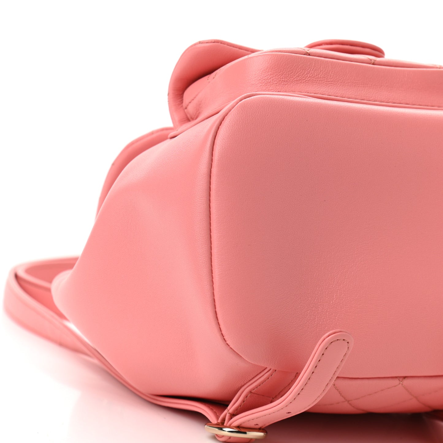 Lambskin Quilted Small Duma Drawstring Backpack Pink