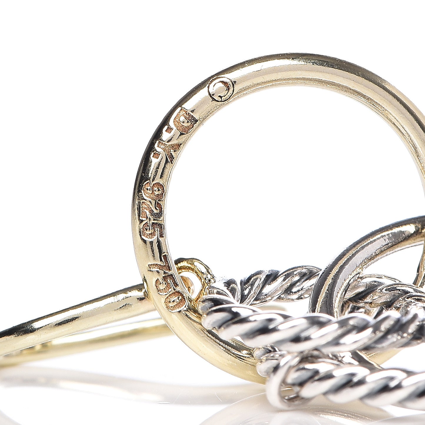 Sterling Silver 18K Yellow Gold Mobile Oval Drop Earrings