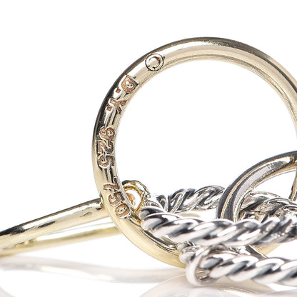 David Yurman Sterling Silver 18K Yellow Gold Mobile Oval Drop Earrings 4 of 4