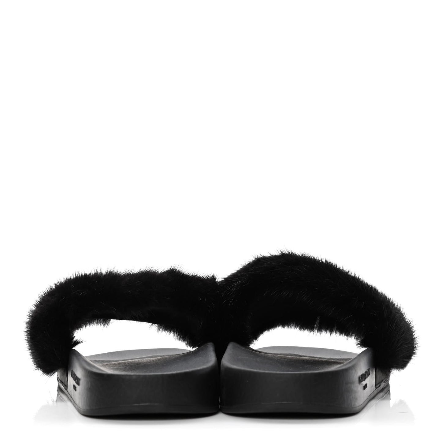 Mink Rubber Slide Sandals 37 Black
