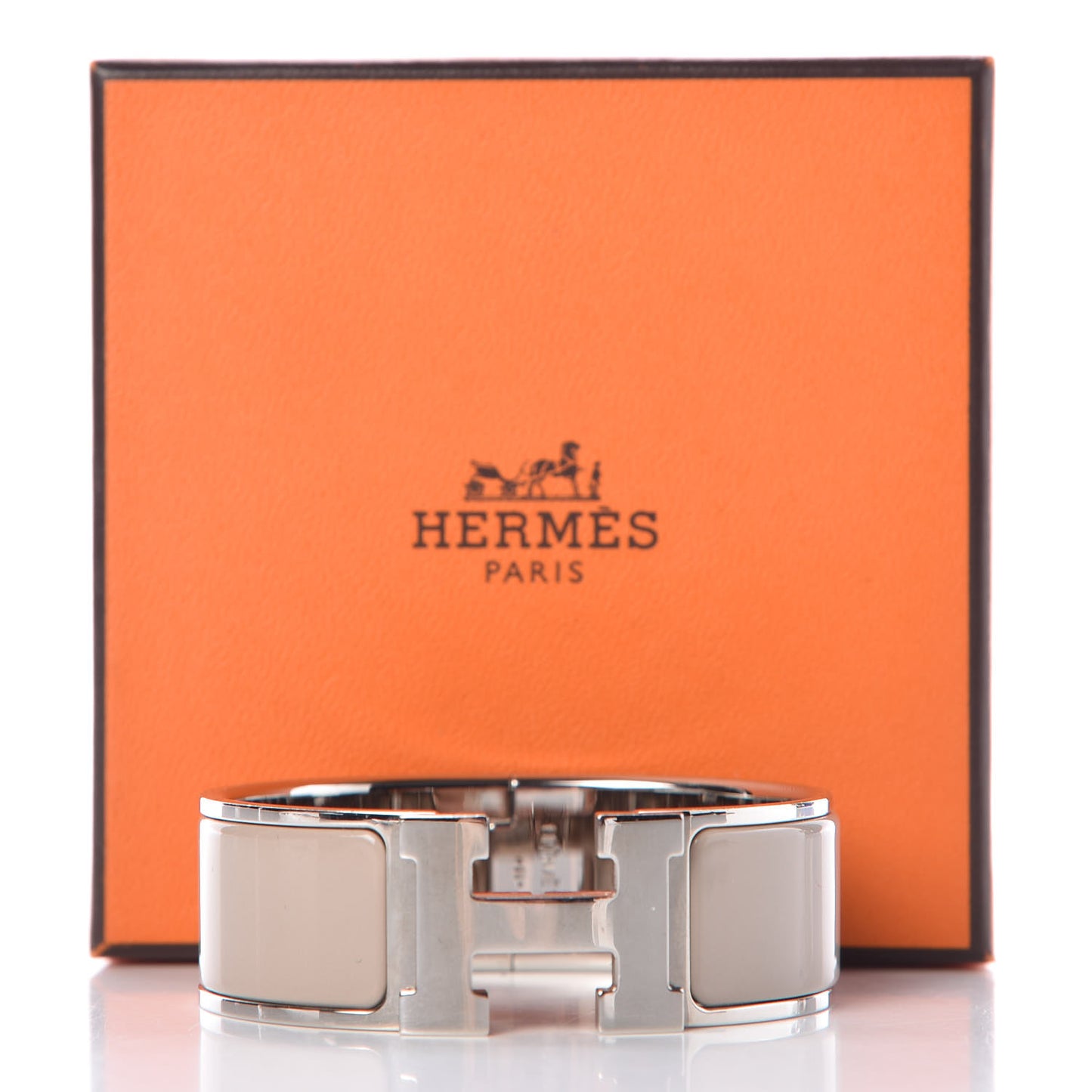 Enamel Wide Clic Clac H Bracelet PM Marron Glace