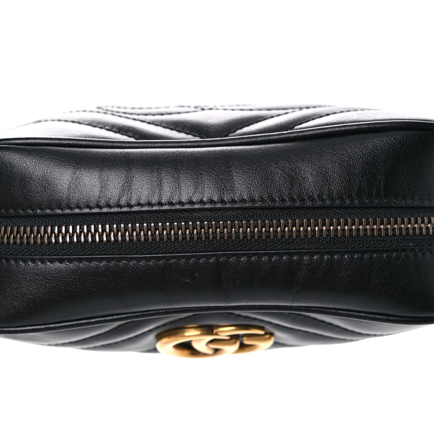 Gucci Calfskin Matelasse Mini GG Marmont Chain Shoulder Bag Black 15 of 16