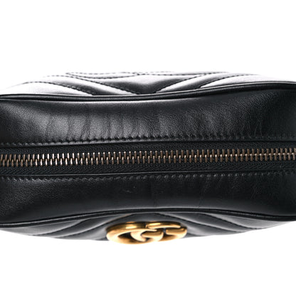 Gucci Calfskin Matelasse Mini GG Marmont Chain Shoulder Bag Black 15 of 16
