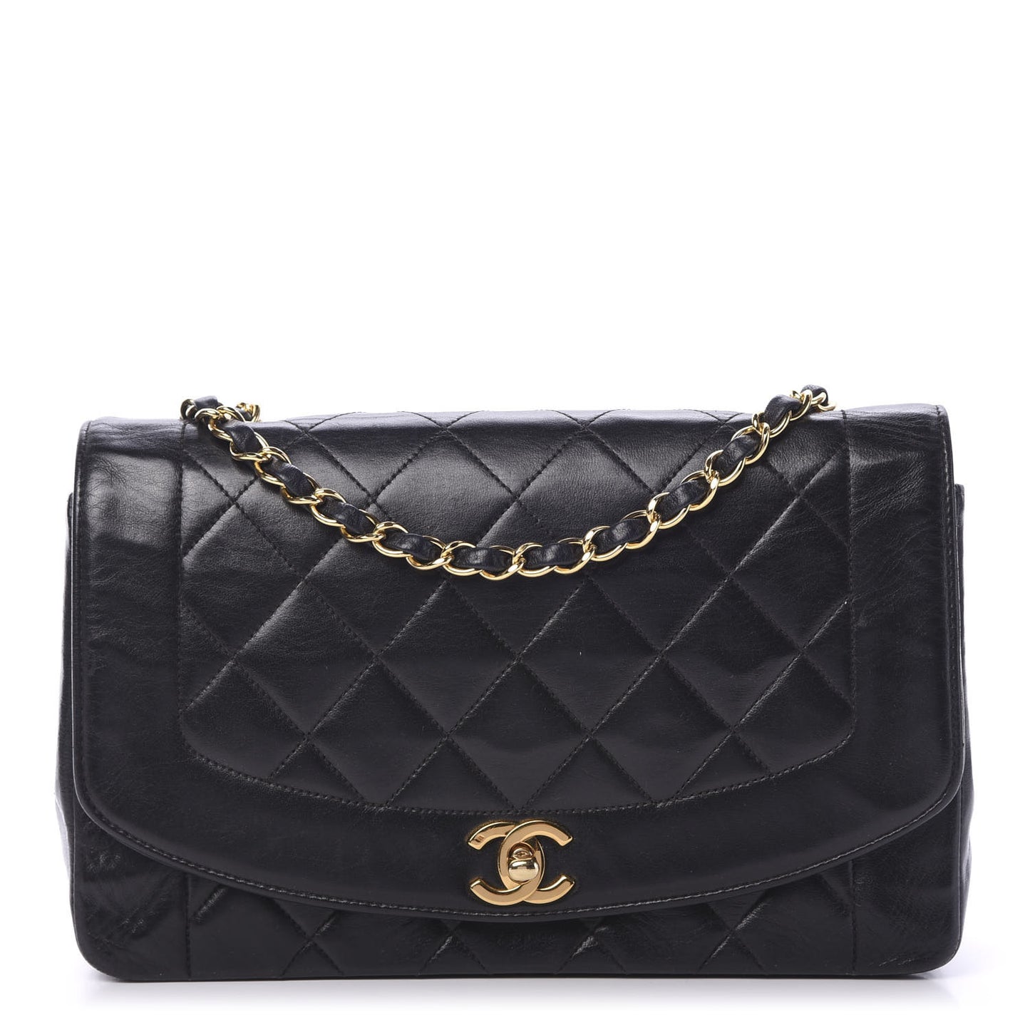Lambskin Quilted Small Single Flap Black