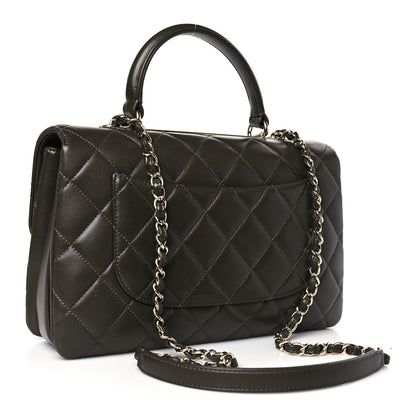 Chanel Lambskin Quilted Medium Trendy CC Flap Dual Handle Bag Dark Khaki 3 of 9
