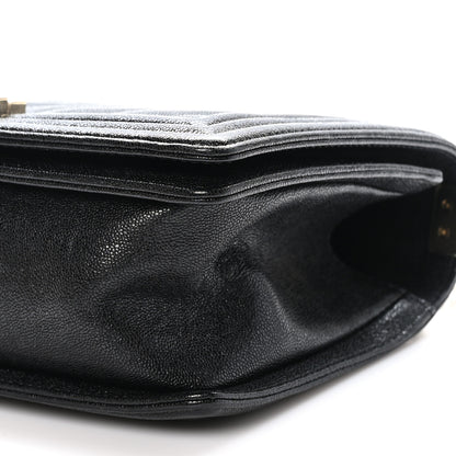 Chanel Caviar Chevron Quilted Medium Boy Flap Black 10 of 10