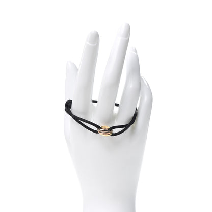 Cartier 18K Pink Yellow White Gold Trinity Adjustable Cord Bracelet Black 2 of 7