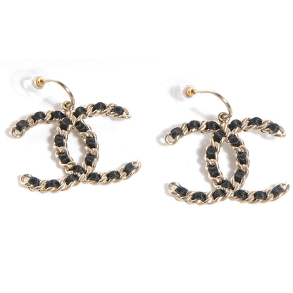 Chanel Satin CC Chain Earrings Light Gold 1 of 5