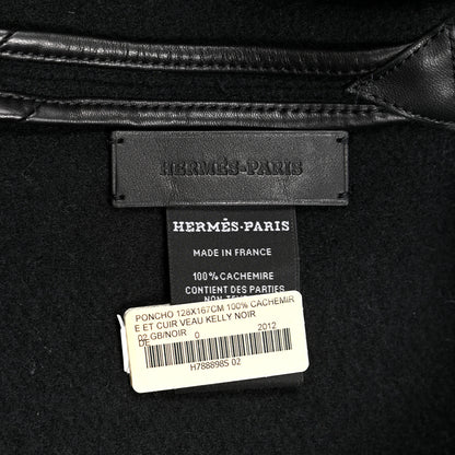 Hermes Cashmere Lambskin Kelly Poncho Black 3 of 3