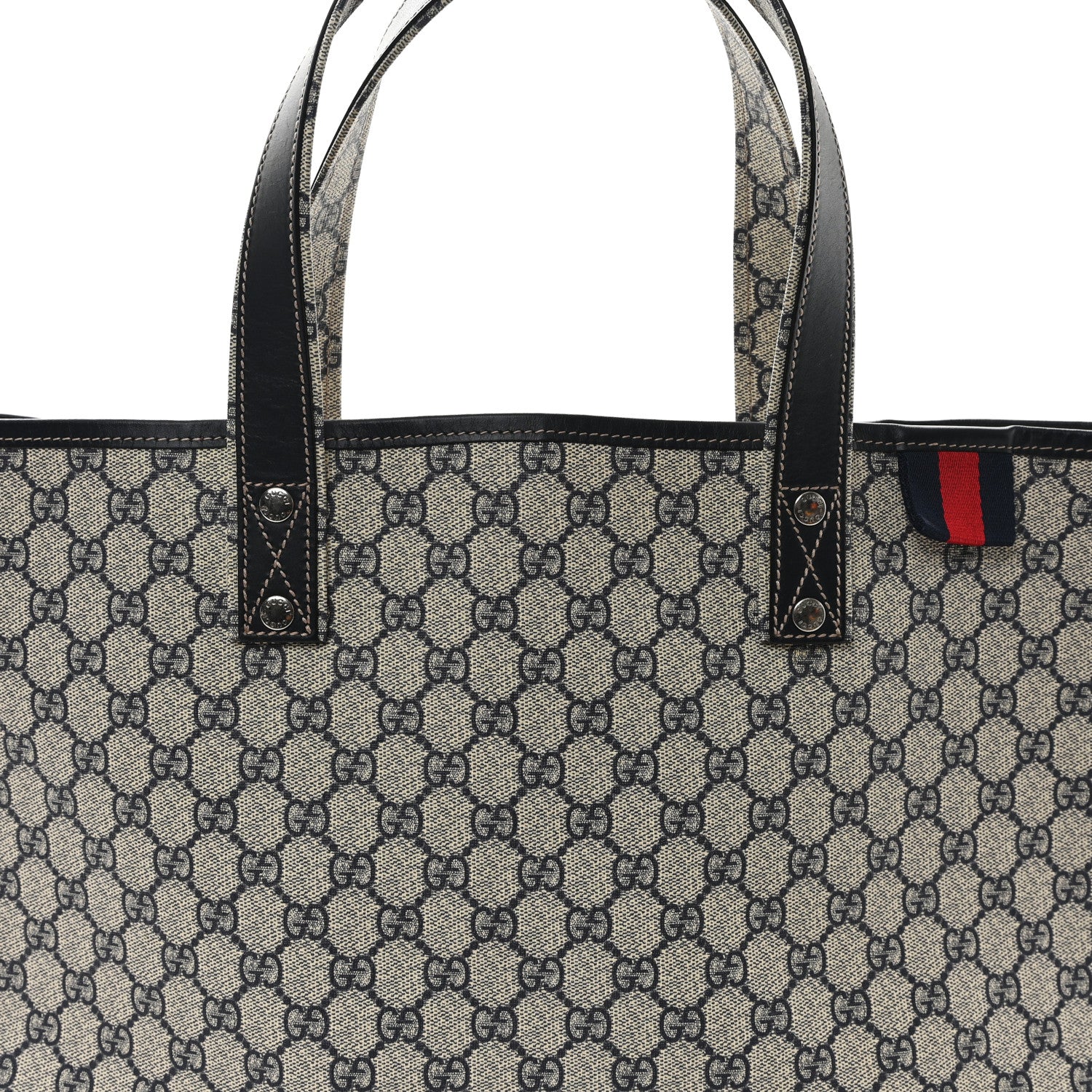 Gucci GG Plus Monogram Medium Signature Web Loop Tote Navy 8 of 10