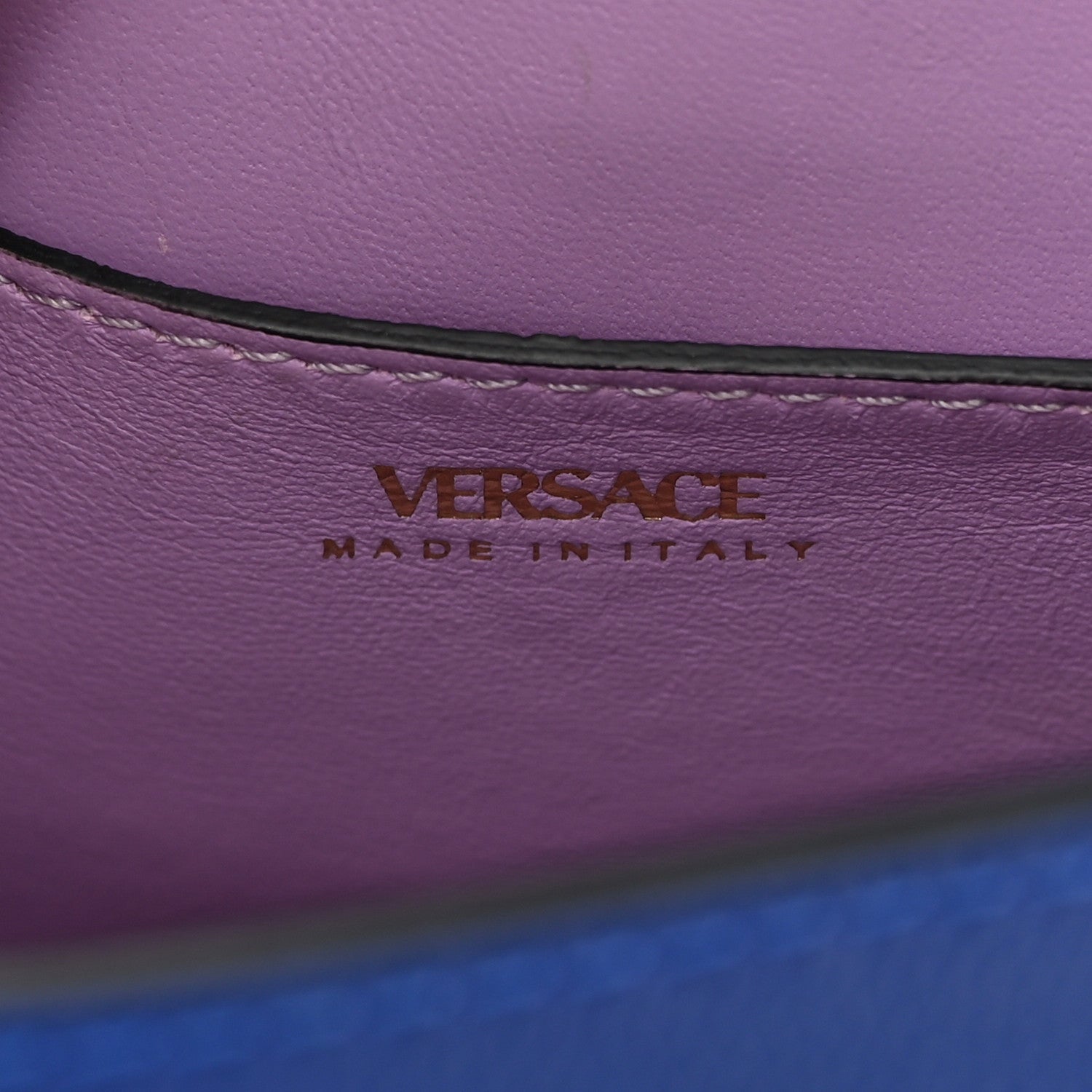 Versace Grained Calfskin Small La Medusa Top Handle Bag Lapis 6 of 11