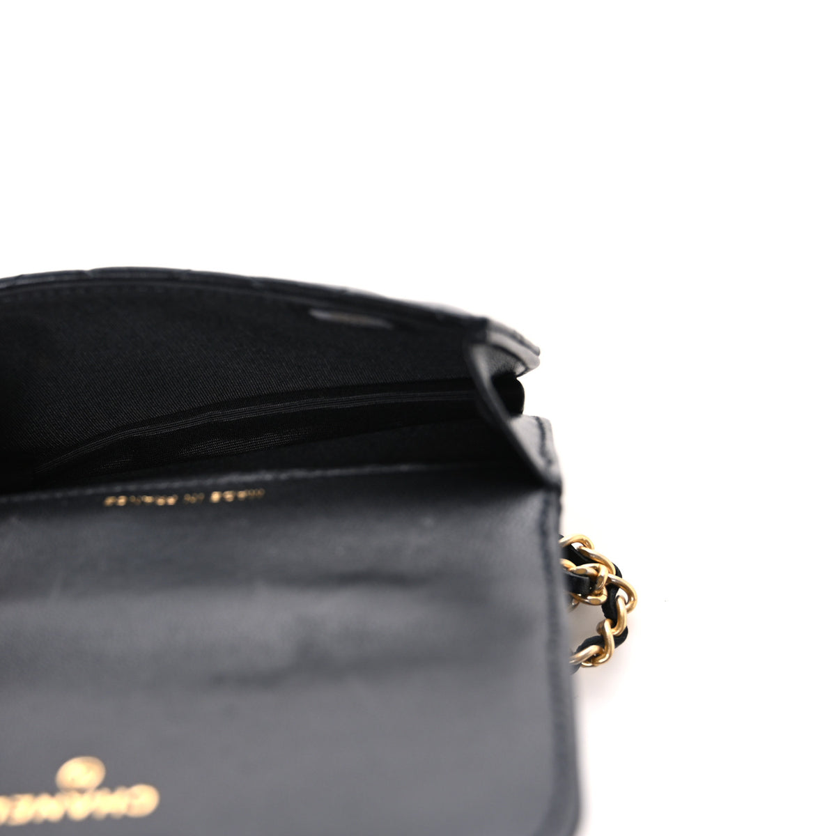 Lambskin Quilted Top Handle Flap Coin Purse With Chain Black