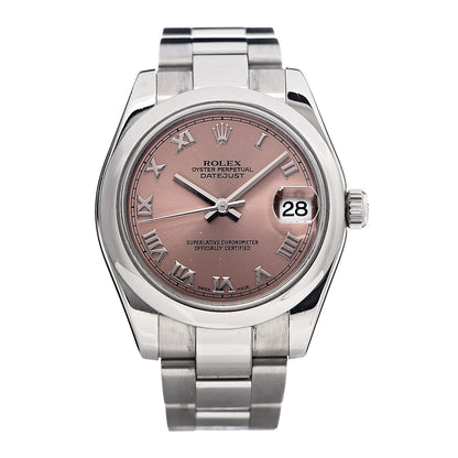 Rolex Stainless Steel 31mm Oyster Perpetual Datejust Watch Pink Roman 178240 1 of 7