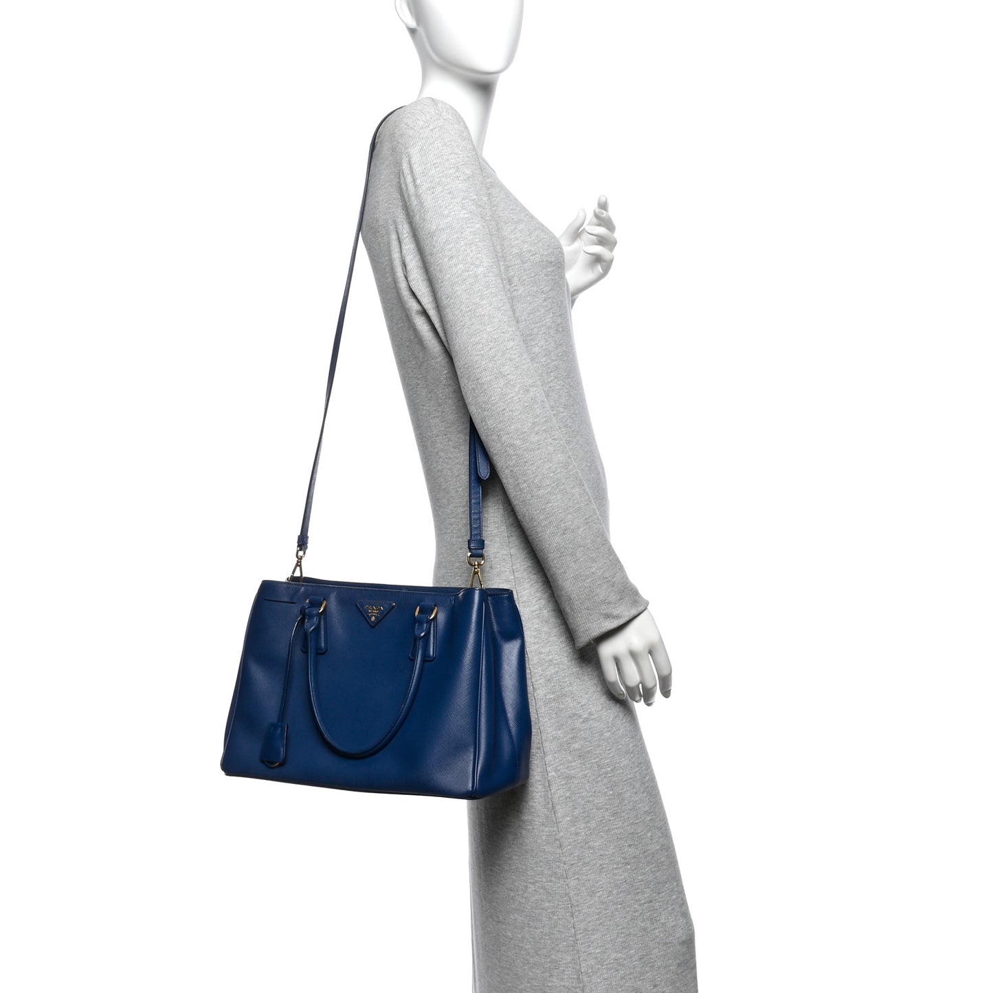 Saffiano Lux Medium Tote Bluette