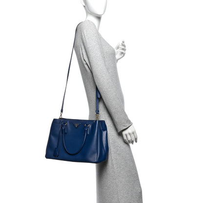 Prada Saffiano Lux Medium Tote Bluette 2 of 12