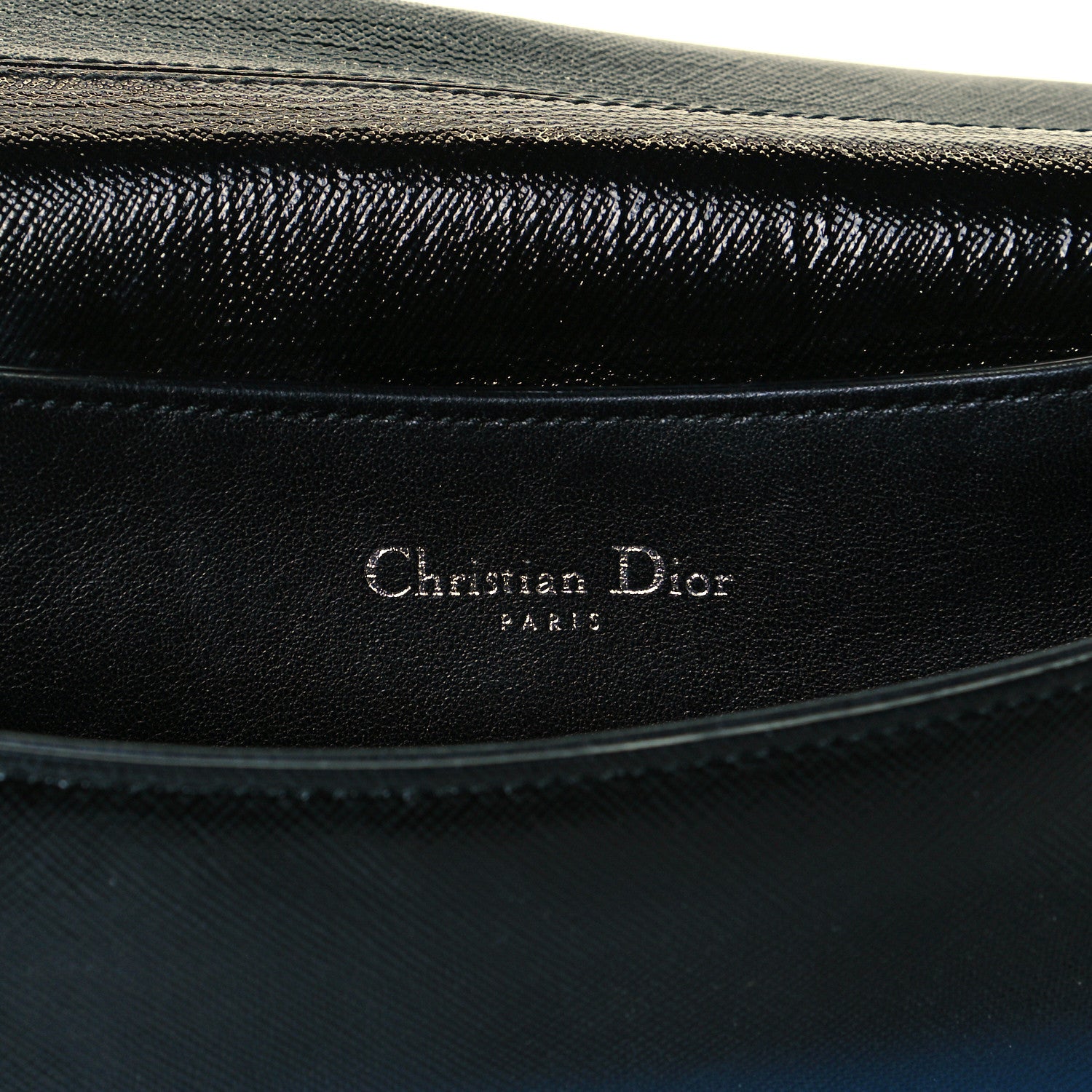 Christian Dior Grained Calfskin Stripe Dune Flap Black 10 of 13