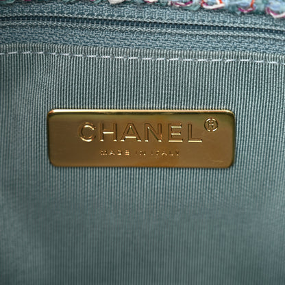Chanel Tweed Quilted Medium Chanel 19 Flap Blue Multicolor 6 of 10