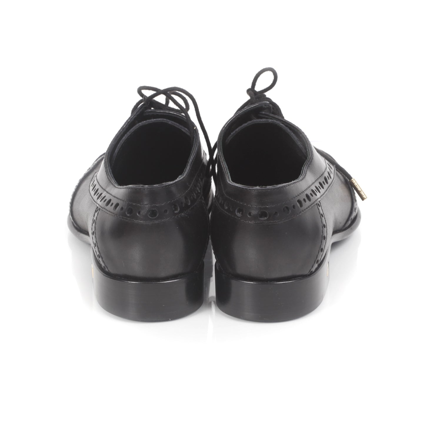 Mens Perforated Leather Lace Up Shoes 37 Black