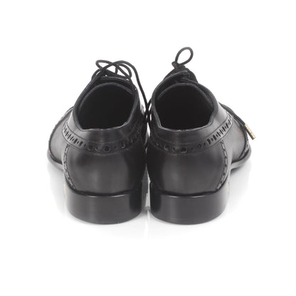 Louis Vuitton Mens Perforated Leather Lace Up Shoes 37 Black 3 of 9