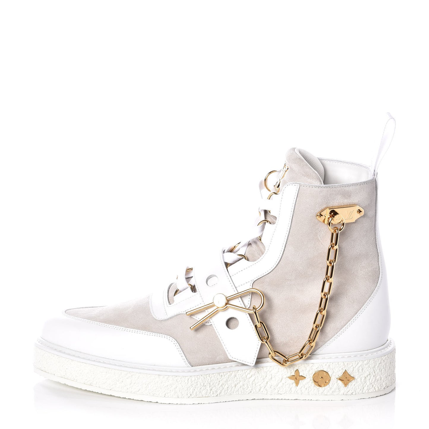 Calfskin Suede Mens Creeper Ankle Boots 9 White