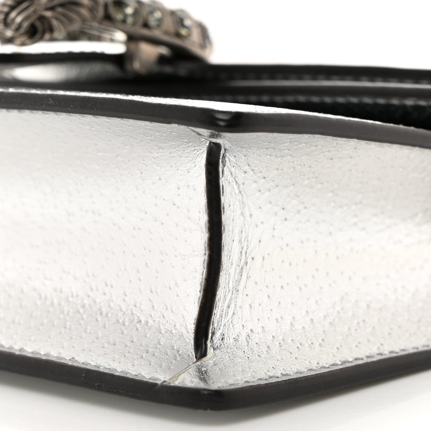 Metallic Calfskin Super Mini Dionysus Shoulder Bag Silver