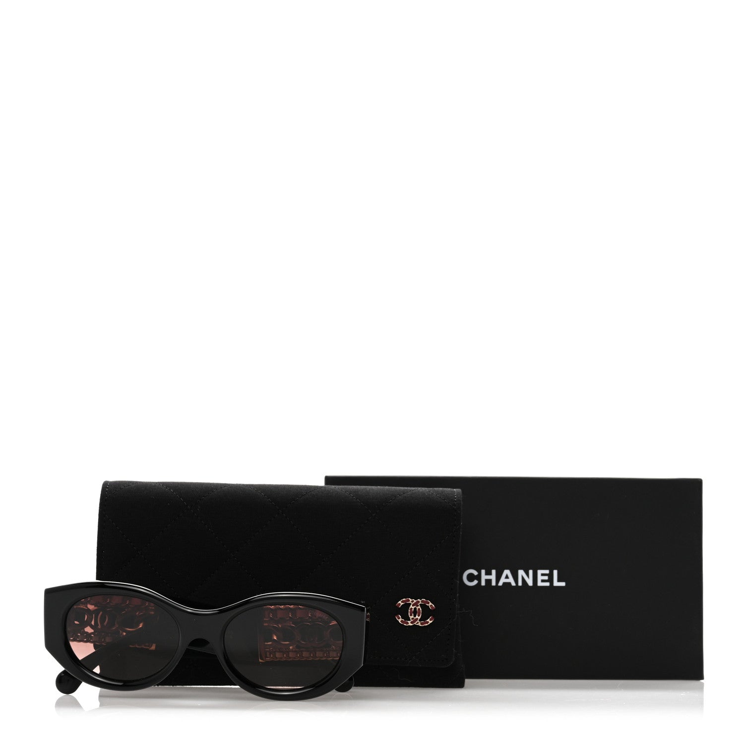 Chanel Acetate Calfskin Chain CC Sunglasses 5536-Q-A Black 1813670