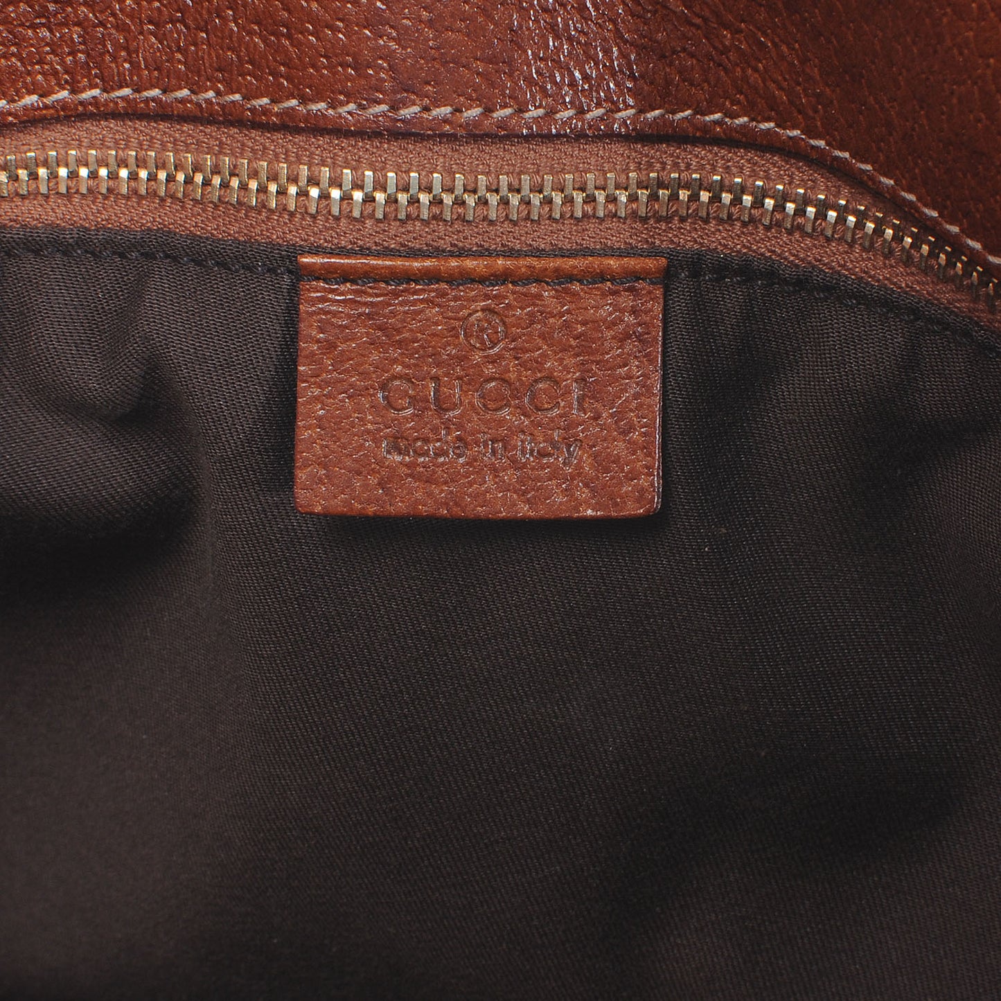 Monogram Bamboo Handle Bag Brown