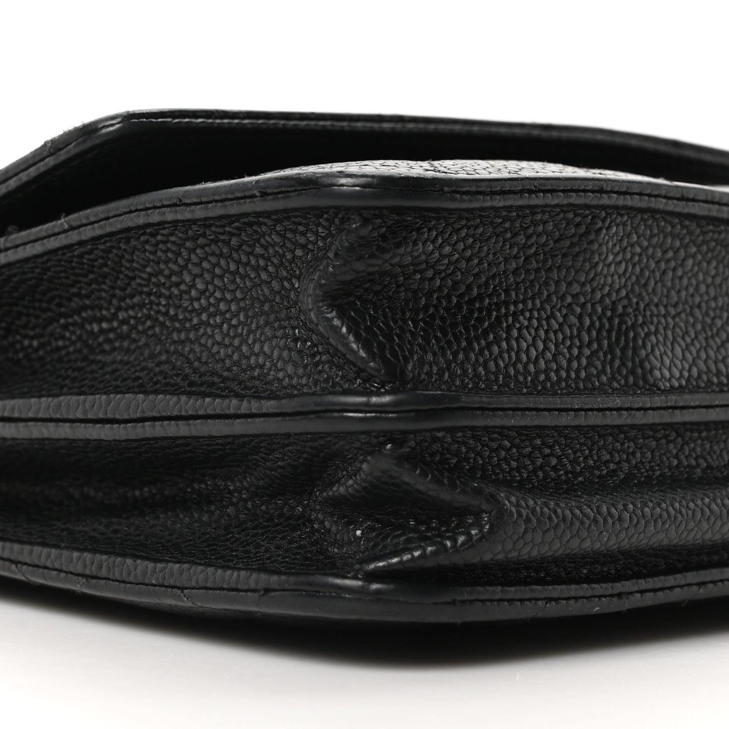 Caviar Quilted Square Wallet On Chain WOC Black