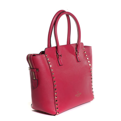 Valentino Garavani Vitello Rockstud Double Handle Tote Cyclamin 3 of 9