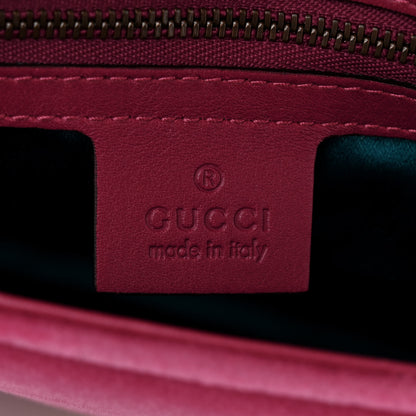 Gucci Velvet Matelasse Blind for Love Embroidered Medium GG Marmont Shoulder Bag Light Raspberry Rose Multicolor 6 of 10
