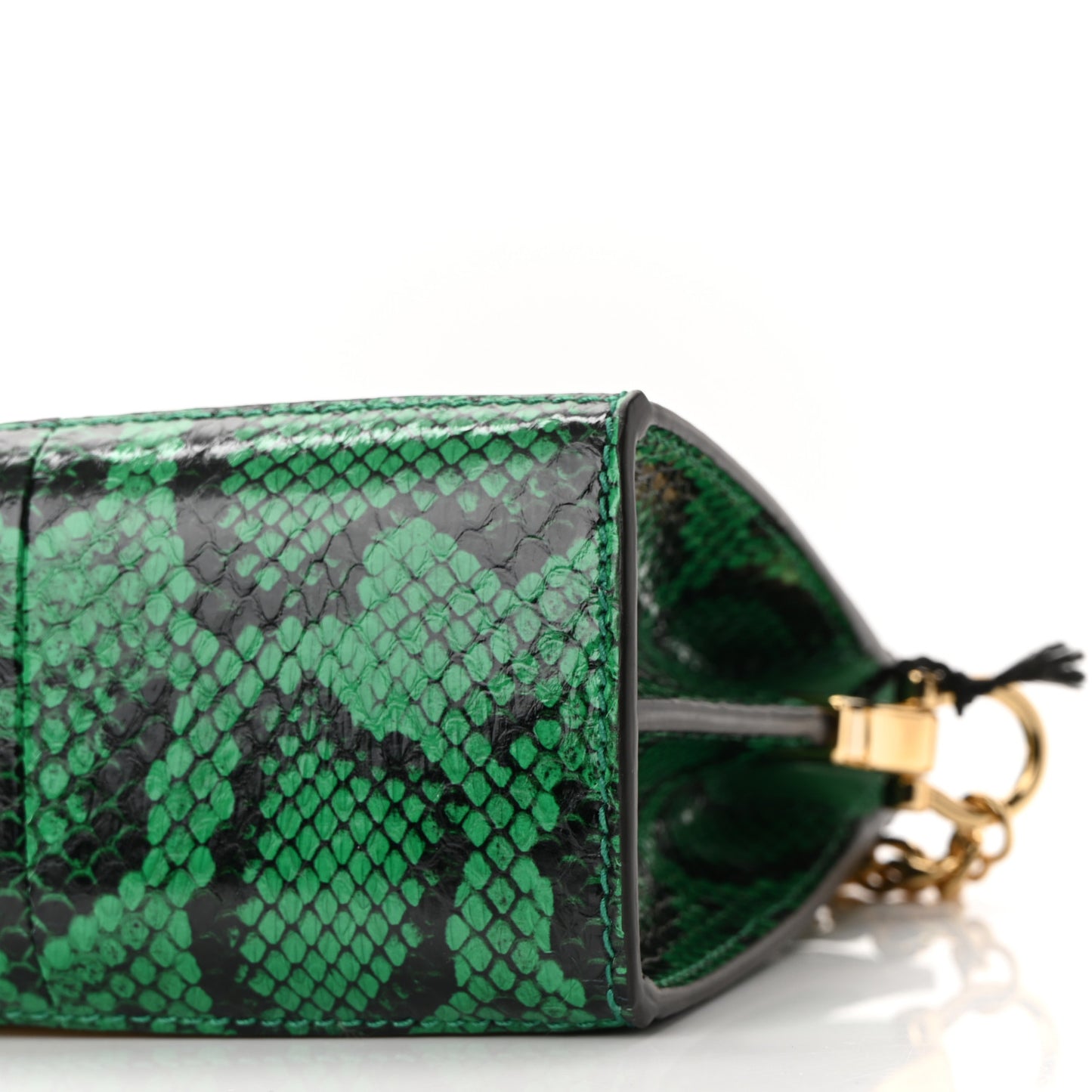 Raffia Elaphe GG Small Ophidia Chain Shoulder Bag Natural New Shamarock
