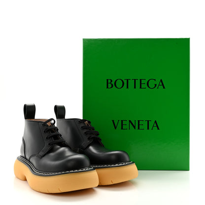 Bottega Veneta Calfskin The Swell Lace Up Ankle Boots 37 Black Natural Rubber 9 of 9