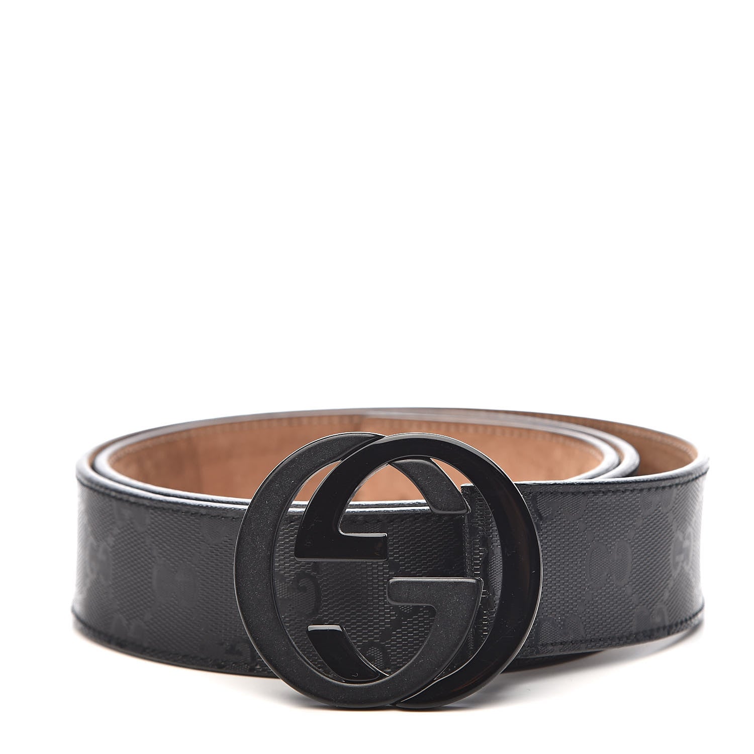 Gucci Imprime Monogram Interlocking G Belt 95 38 Black 1 of 11