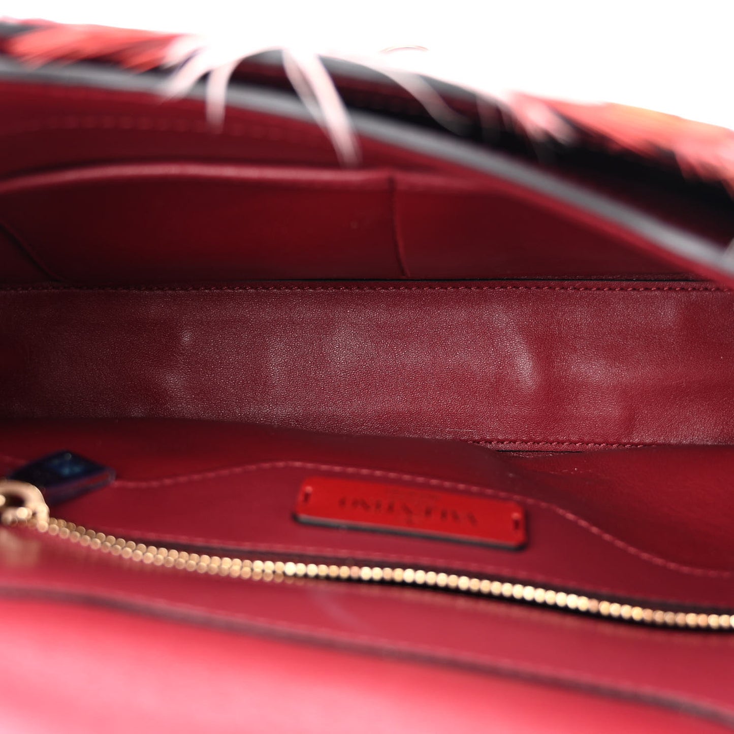 Calfskin Piper Feather Joylock Flap Messenger Bag Red
