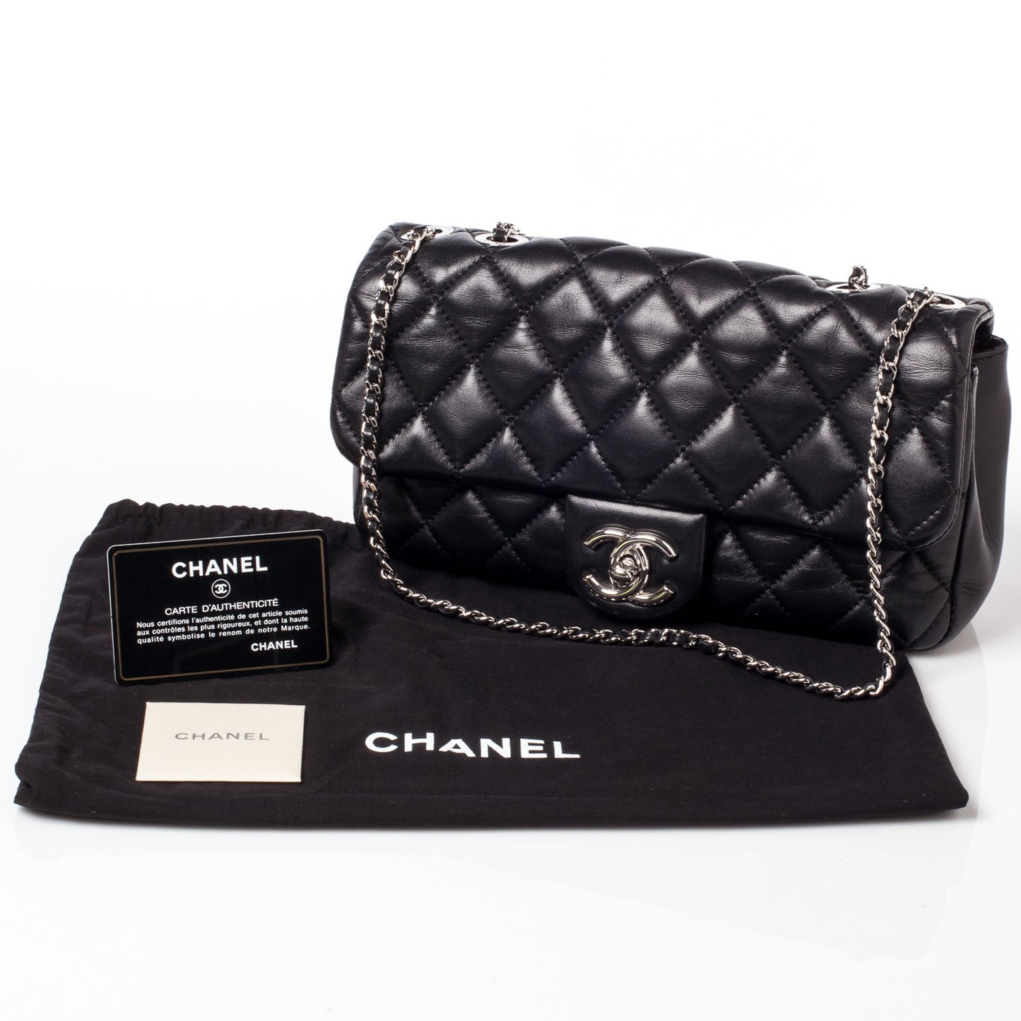 Lambskin Medium Coco Rain Flap Black