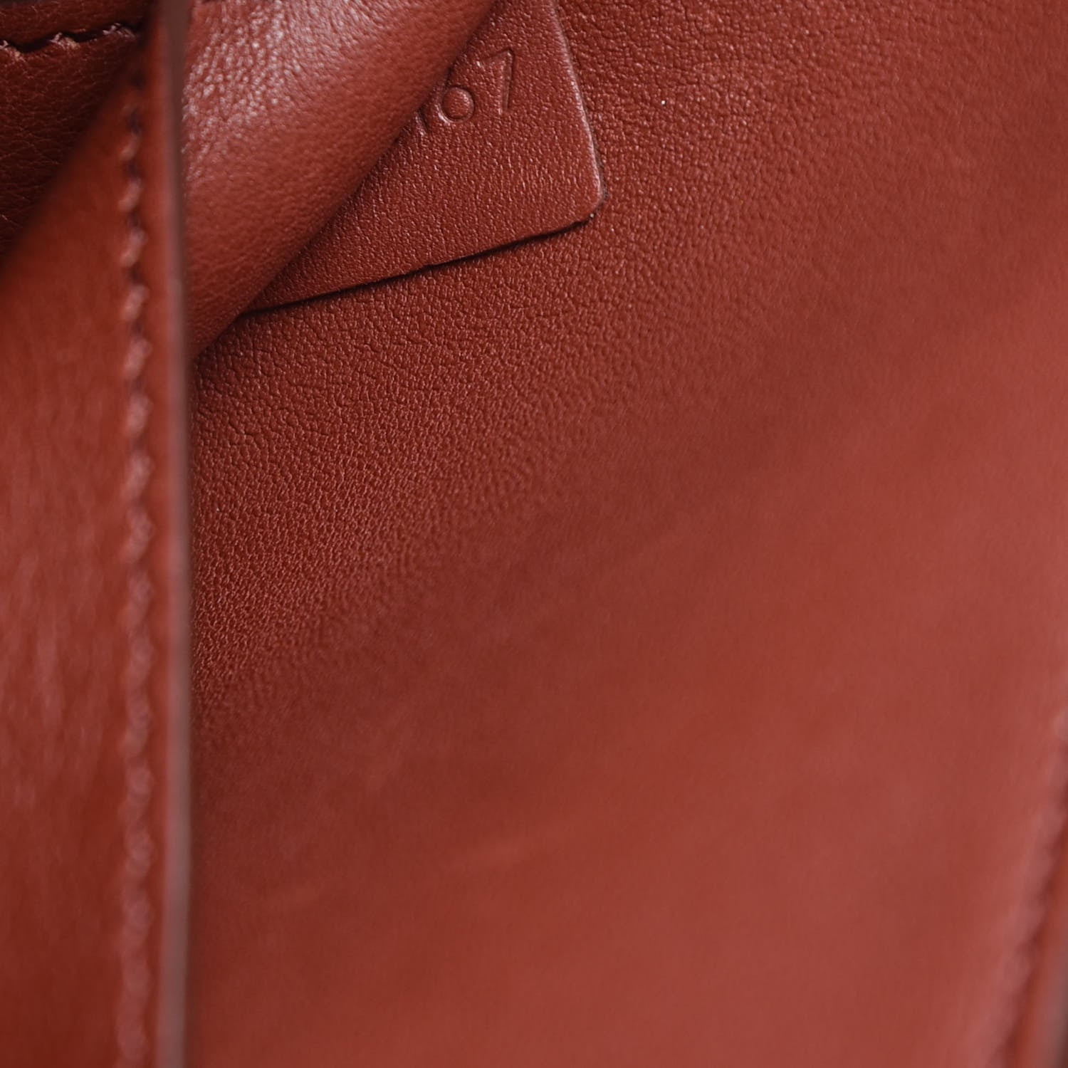 Celine Calfskin Medium Tri-Fold Bag Red Wood 8 of 15