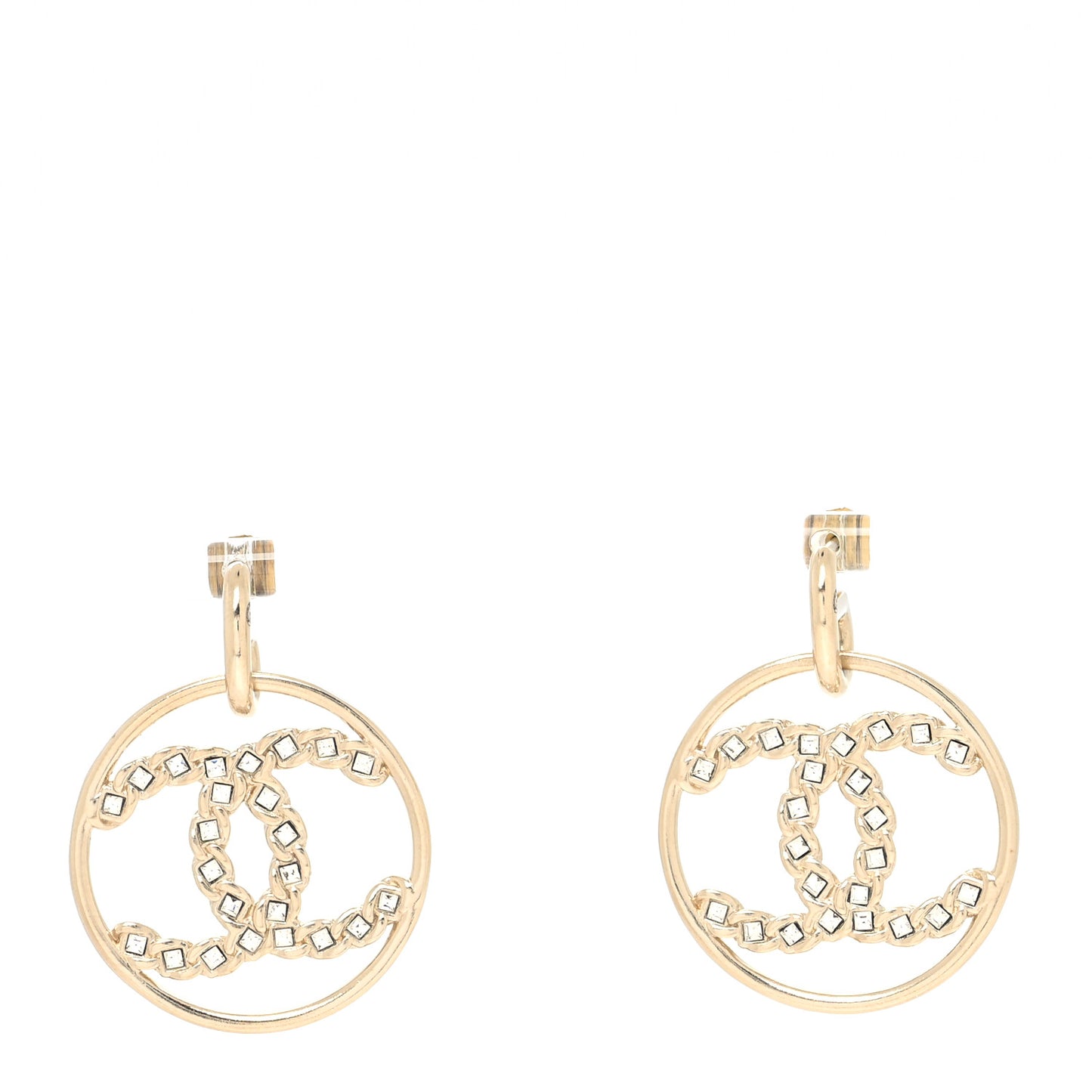 Baguette Crystal High Society CC Drop Earrings Gold