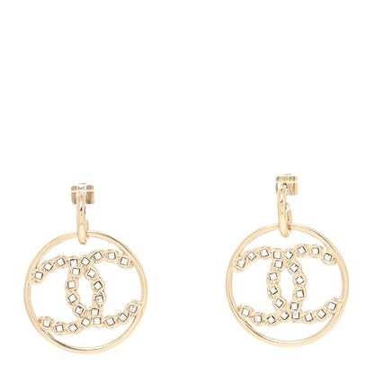 Chanel Baguette Crystal High Society CC Drop Earrings Gold 1 of 4