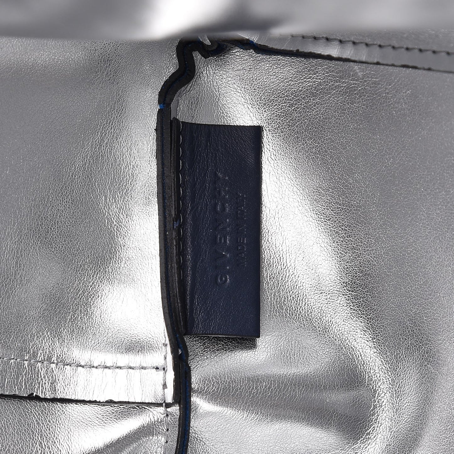 Metallic Calfskin Suede Ombre Large Reversible Antigona Tote Blue Silver