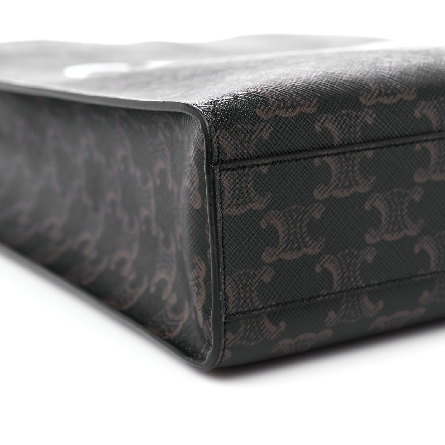 Celine Triomphe Canvas Calfskin Small Vertical Cabas Tan 6 of 9