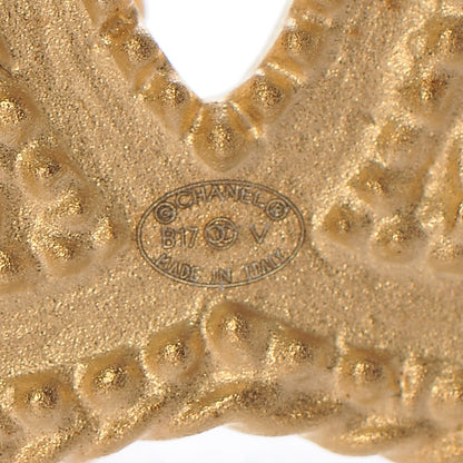 Chanel CC Drop Earrings Matte Gold 5 of 6