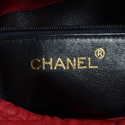 Chanel Lambskin Tassel Drawstring Pouch Bag Red 6 of 7