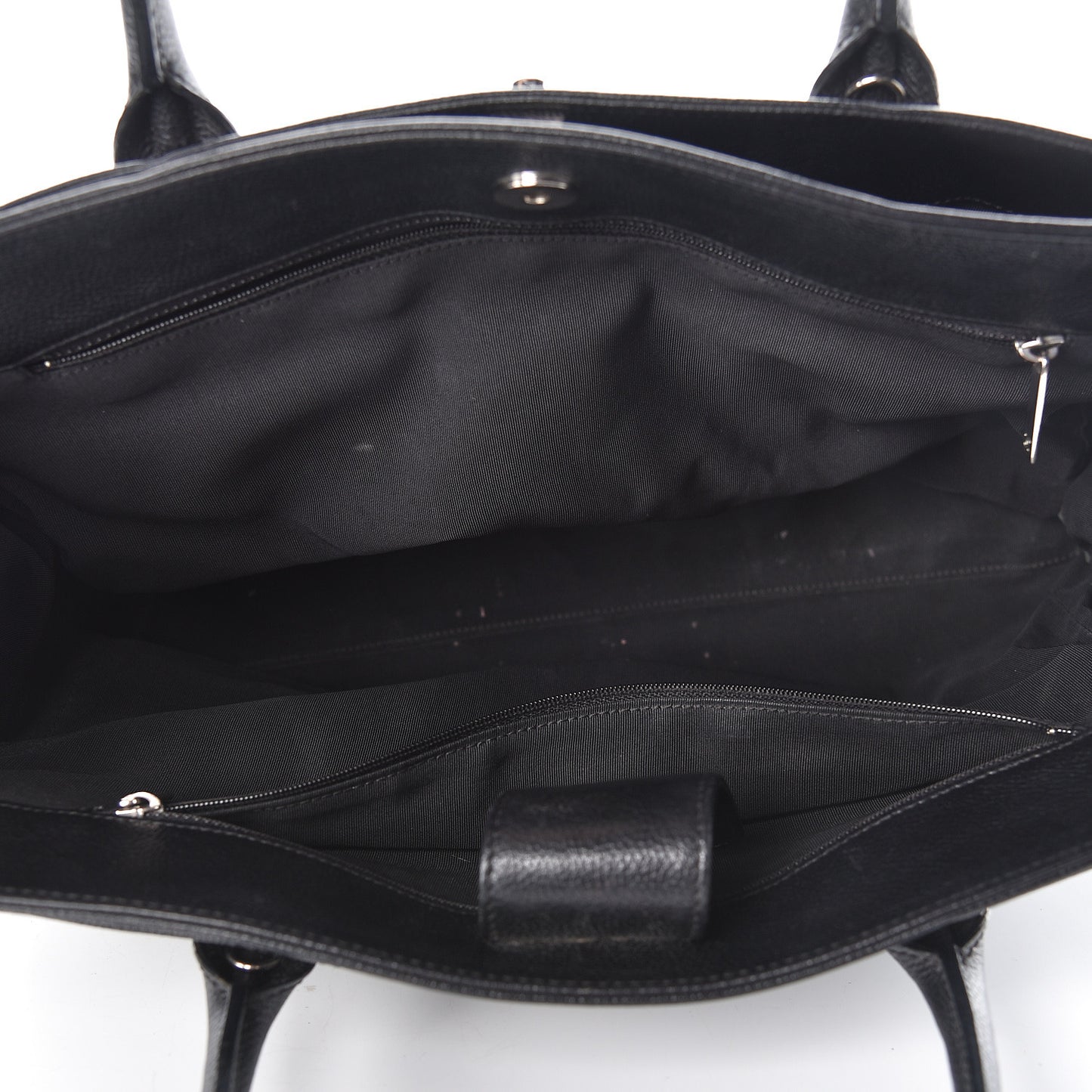 Calfskin Cerf Executive Shopper Tote Black